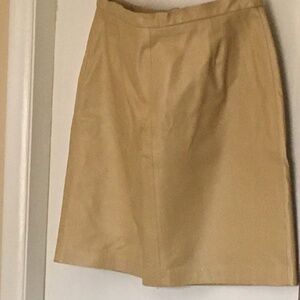 Terry Lewis Classic Leather Beige Skirt